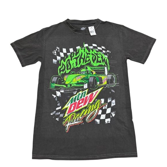 Mountain‎ Dew Racing Mens Size S Gray ‘Do The Dew’ Race Car T-Shirt NWT - Picture 1 of 4